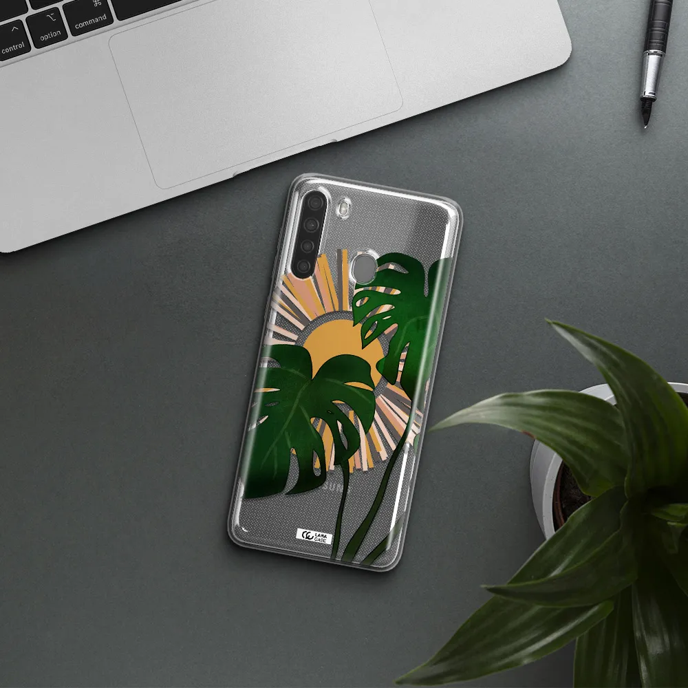 Monstera Leaf Samsung A21 Clear TPU Case