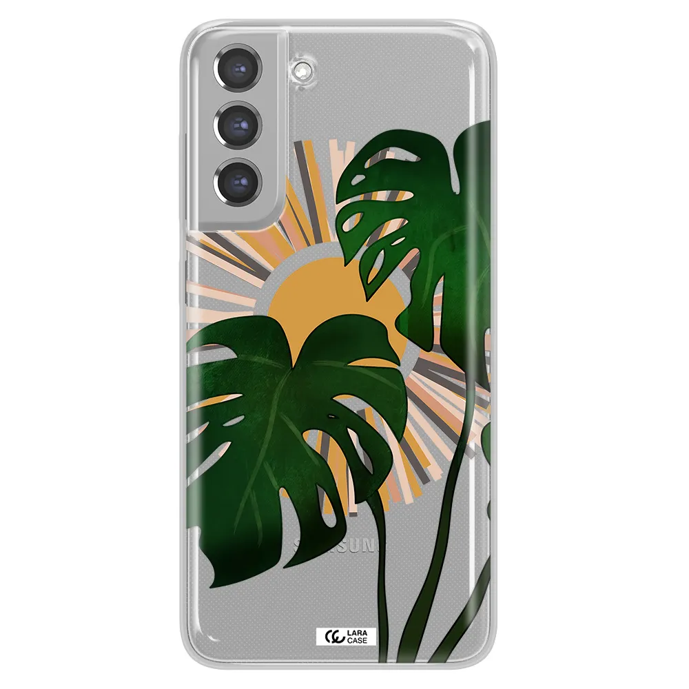 Monstera Leaf Samsung A21 Fe Clear TPU Case
