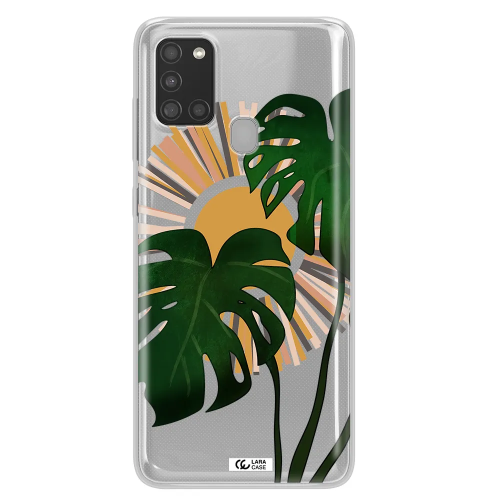 Monstera Leaf Samsung A21S Clear TPU Case