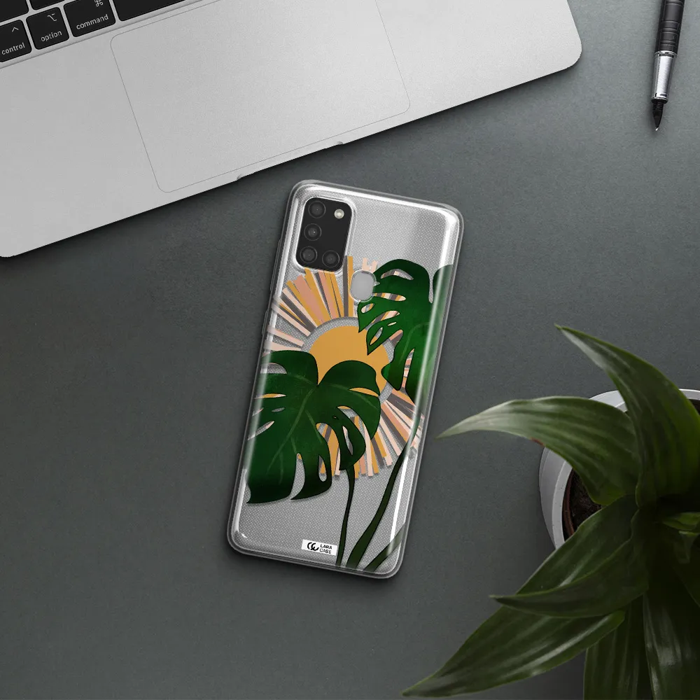 Monstera Leaf Samsung A21S Clear TPU Case