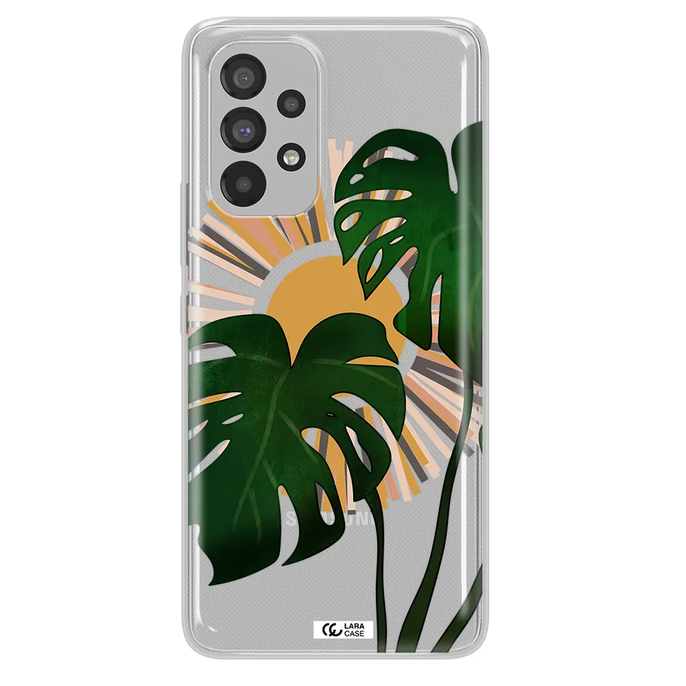 Monstera Leaf Samsung A73 Clear TPU Case