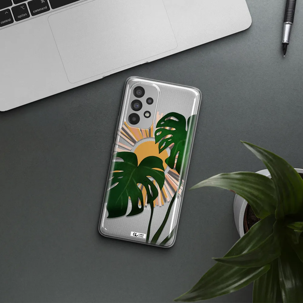 Monstera Leaf Samsung A73 Clear TPU Case