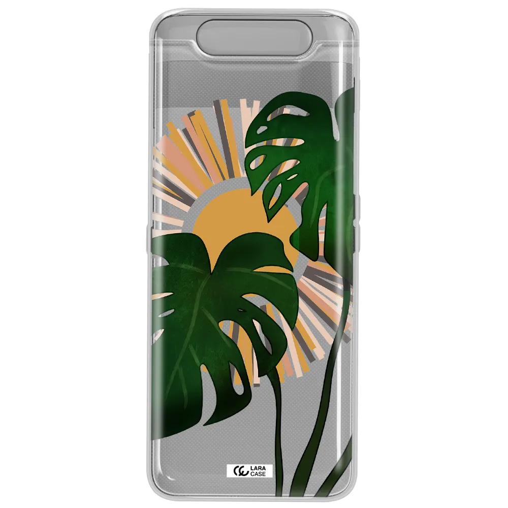 Monstera Leaf Samsung A80 Clear TPU Case