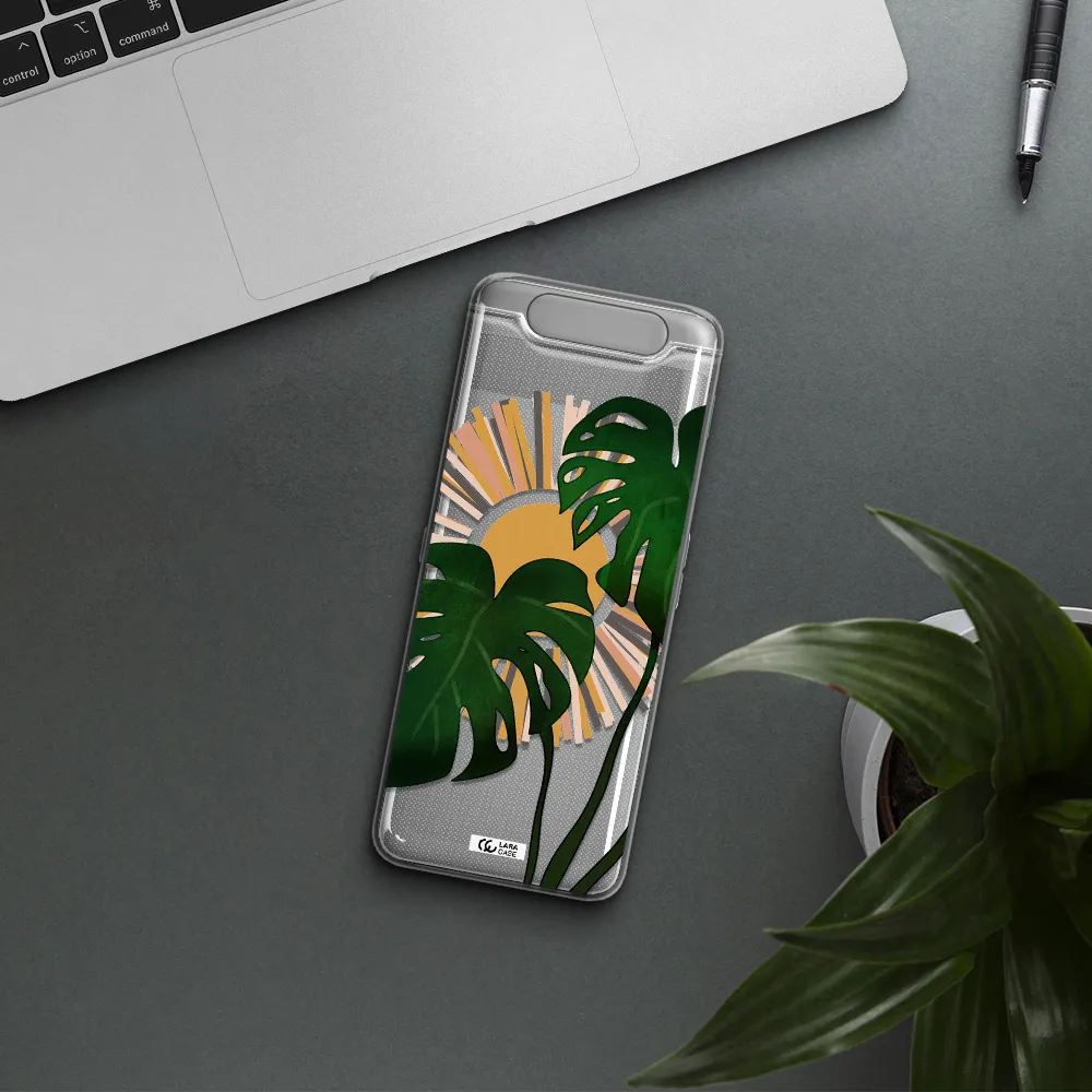 Monstera Leaf Samsung A80 Clear TPU Case