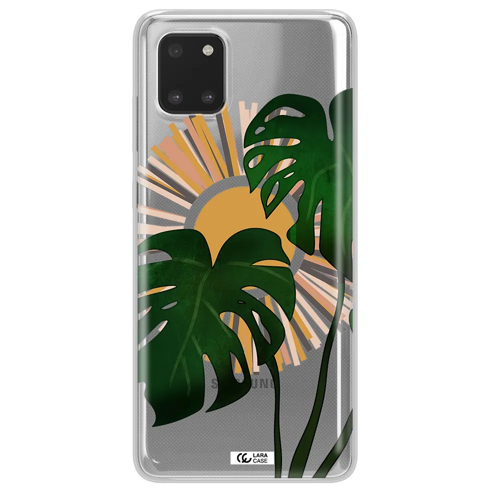 Monstera Leaf Samsung A81 Clear TPU Case