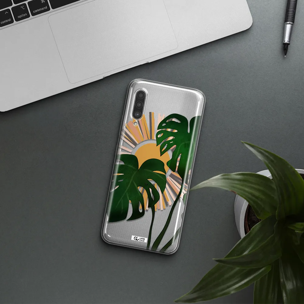 Monstera Leaf Samsung A90 Clear TPU Case
