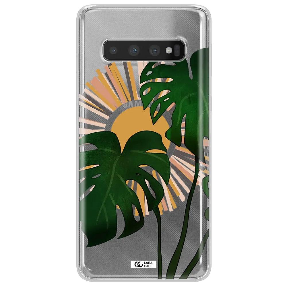 Monstera Leaf Samsung S10 Plus Clear TPU Case