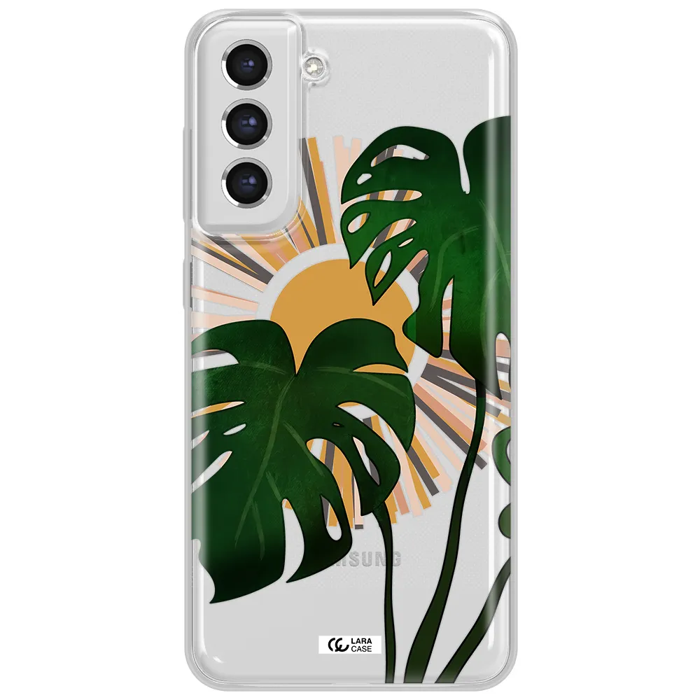 Monstera Leaf Samsung S21 Fe Clear Tpu Case