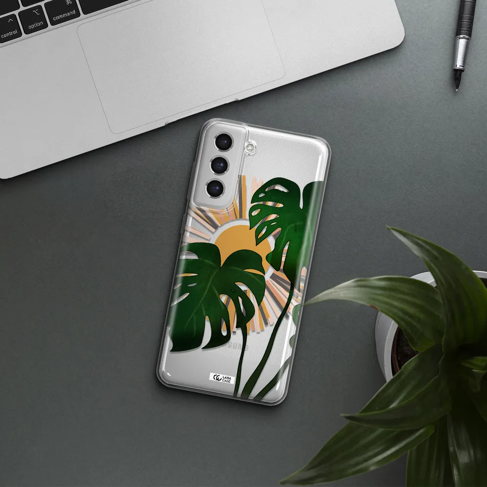 Monstera Leaf Samsung S21 Fe Clear Tpu Case