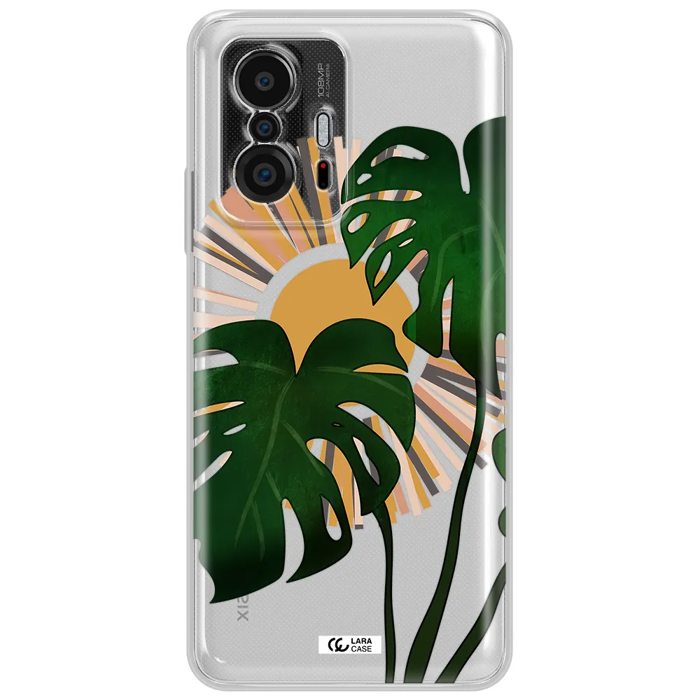 Monstera Leaf Xiaomi 11T Clear Tpu Case