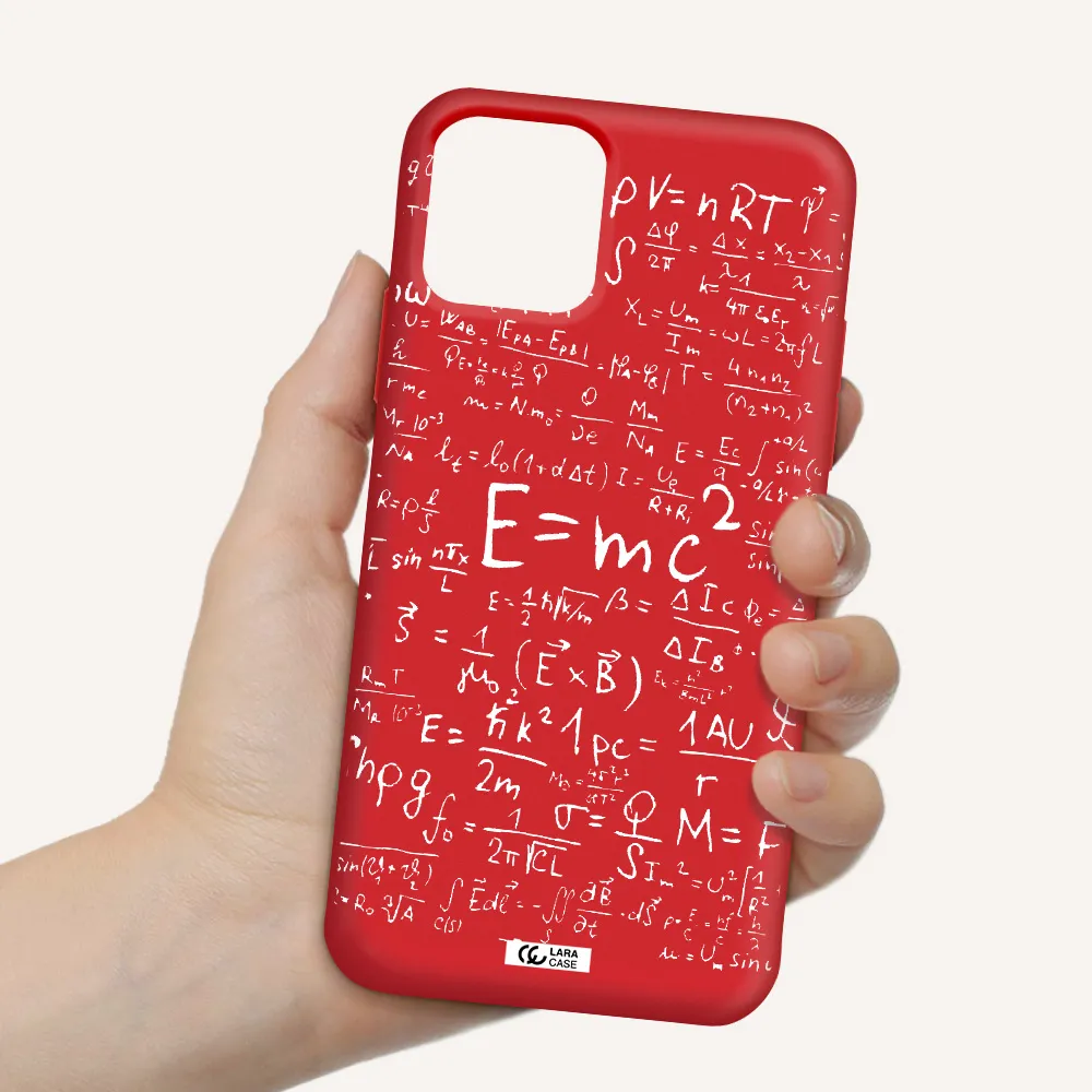 Physics Blackboard Apple iPhone 11 pro Silicone Imperial Red Case