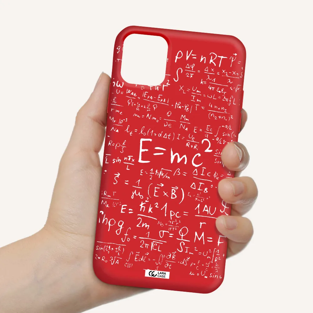 Physics Blackboard Apple iPhone 11 Silicone Imperial Red Case