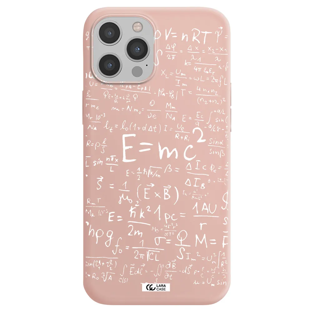 Physics Blackboard Apple iPhone 12 pro max Silicone pastel pink Case