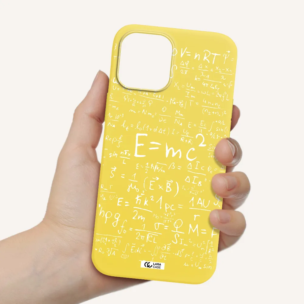 Physics Blackboard Apple iPhone 12 pro Silicone canary yellow Case