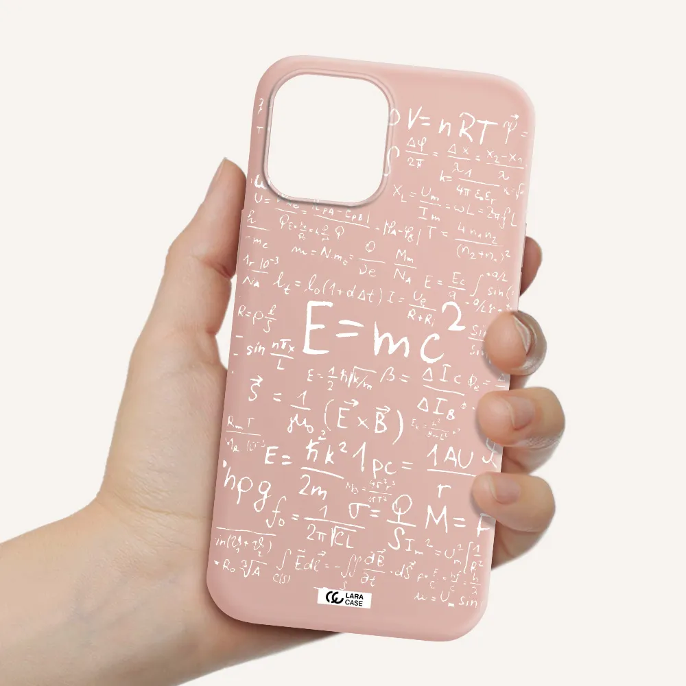 Physics Blackboard Apple iPhone 12 pro Silicone pastel pink Case