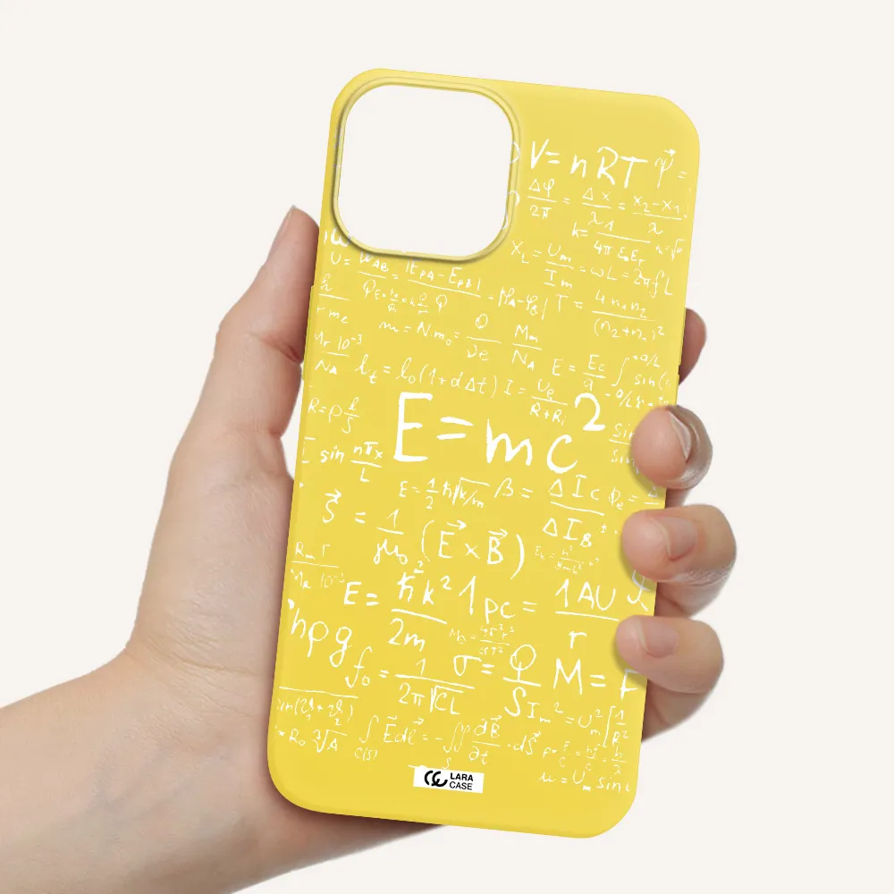 Physics Blackboard Apple iPhone 13 mini Silicone canary yellow Case