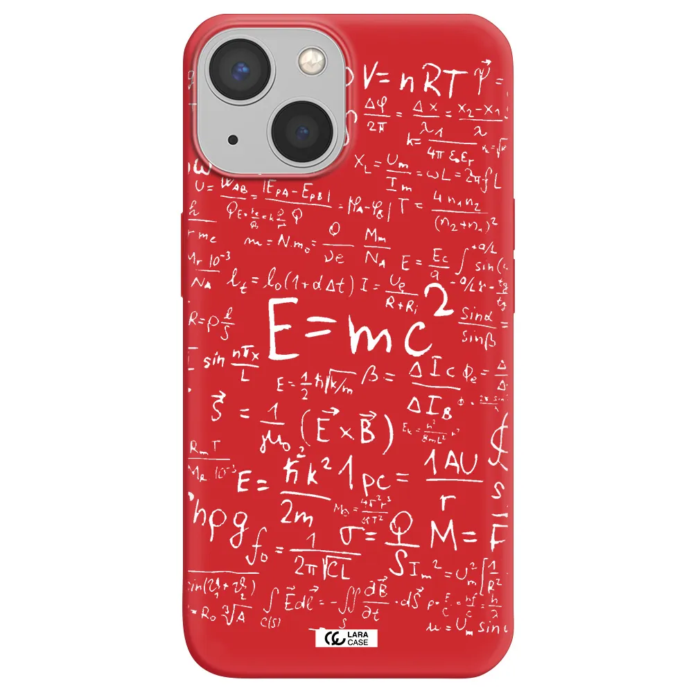 Physics Blackboard Apple iPhone 13 mini Silicone Imperial Red Case