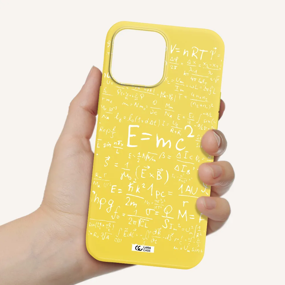 Physics Blackboard Apple iPhone 13 Pro Max Silicone canary yellow Case