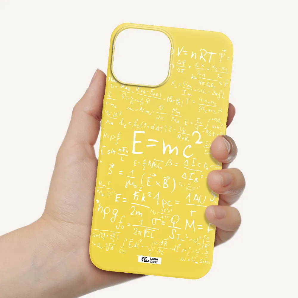 Physics Blackboard Apple iPhone 13 Silicone canary yellow Case