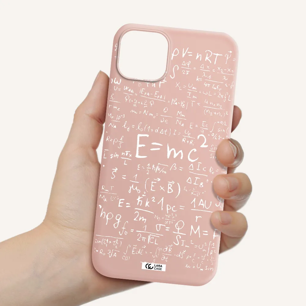 Physics Blackboard Apple iPhone 14 plus Silicone pastel pink Case
