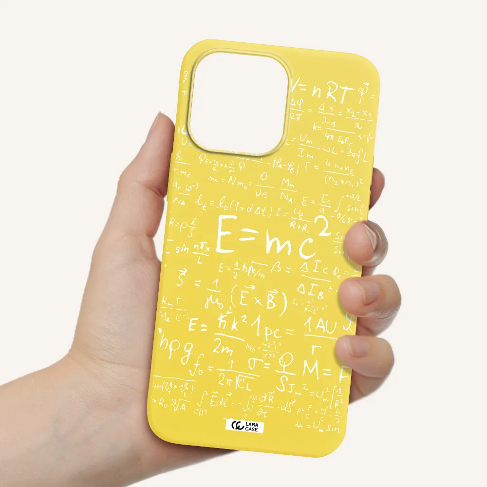 Physics Blackboard Apple iPhone 14 pro Silicone canary yellow Case