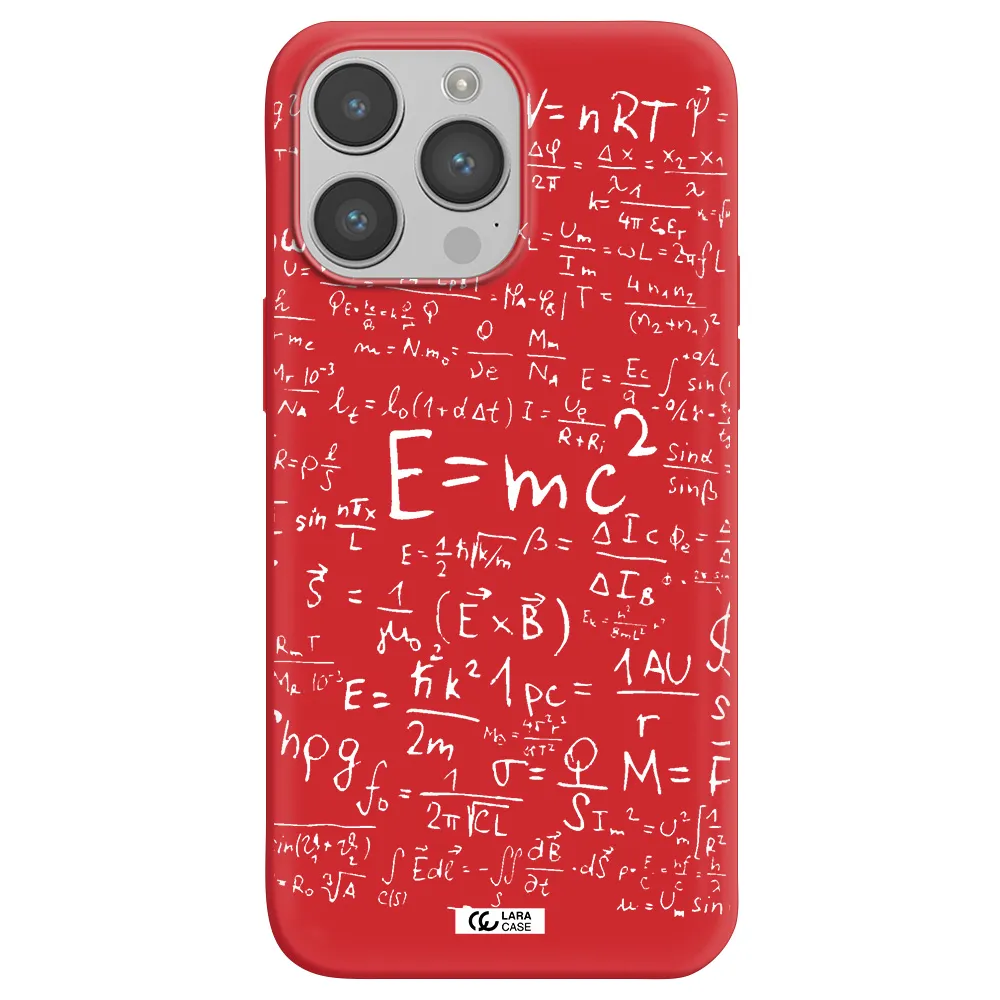 Physics Blackboard Apple iPhone 14 pro Silicone Imperial Red Case