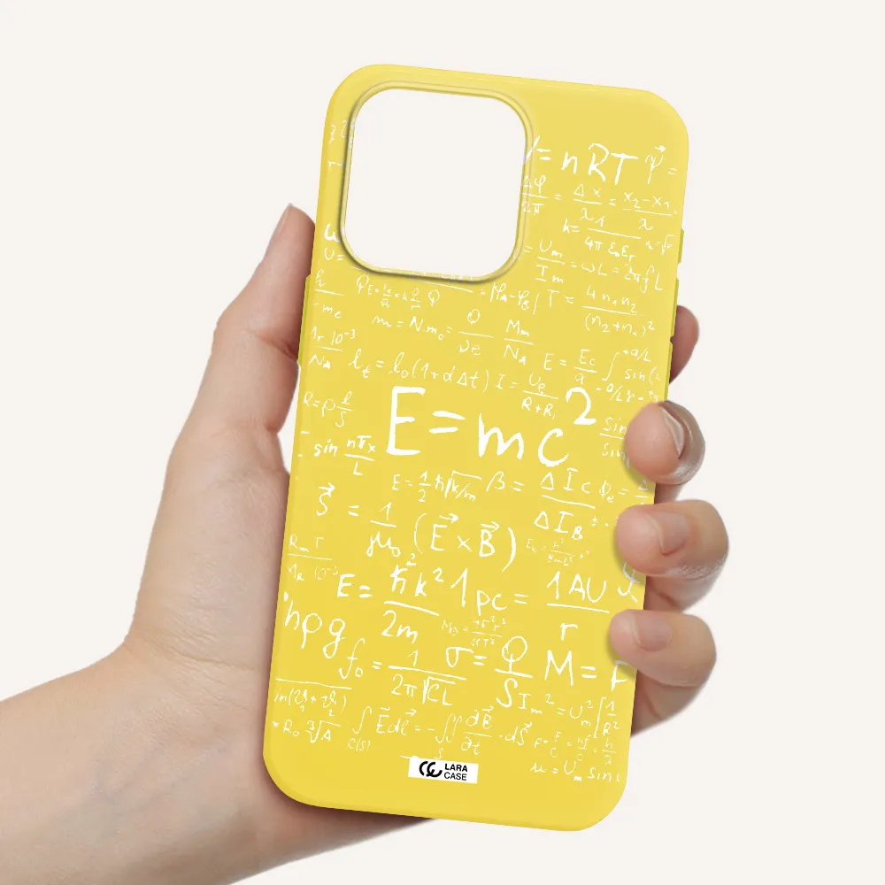 Physics Blackboard Apple Iphone 15 Pro max Silicone canary yellow Case