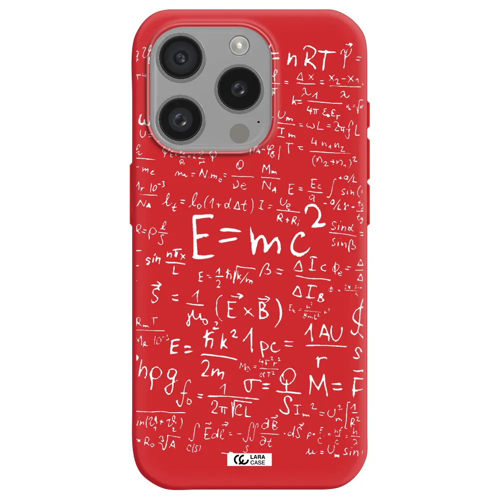Physics Blackboard Apple Iphone 15 Pro Silicone Imperial Red Case