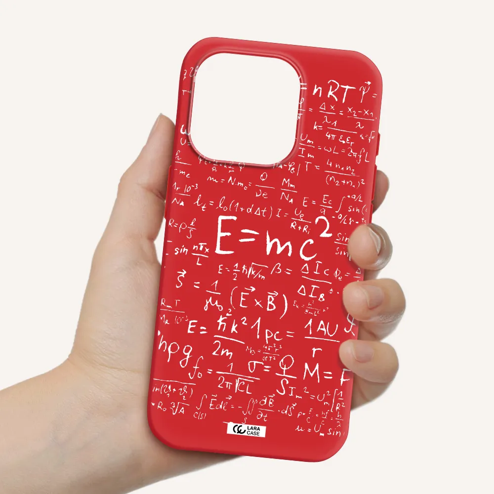 Physics Blackboard Apple Iphone 15 Pro Silicone Imperial Red Case