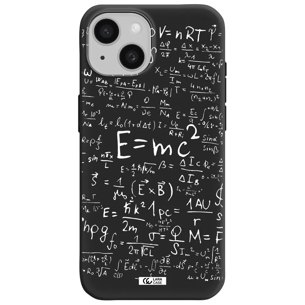 Physics Blackboard Apple iPhone 15 Silicone black Case
