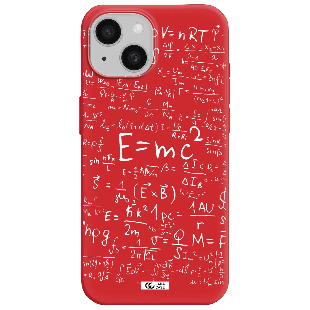Physics Blackboard Apple Iphone 15 Silicone Imperial Red Case