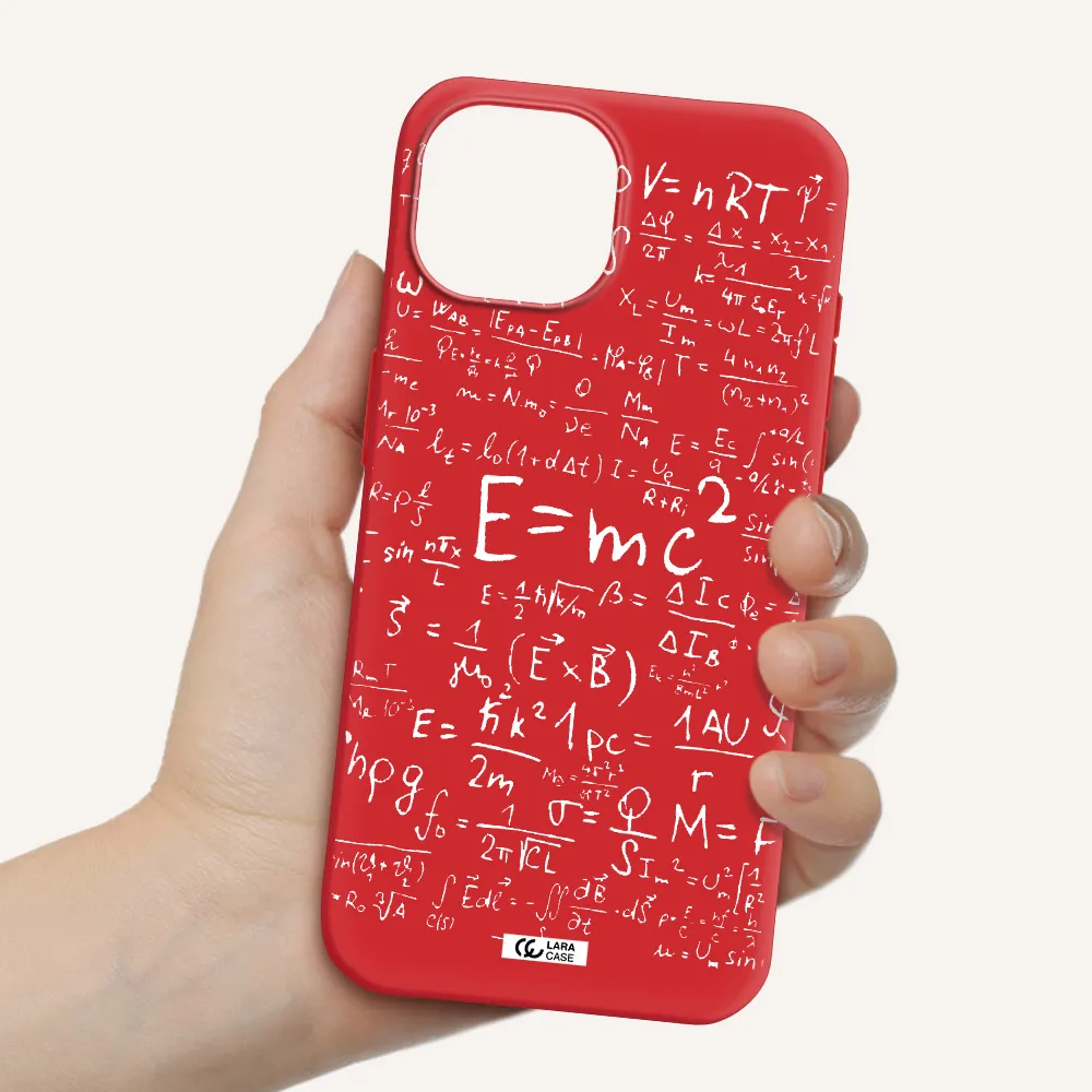 Physics Blackboard Apple Iphone 15 Silicone Imperial Red Case