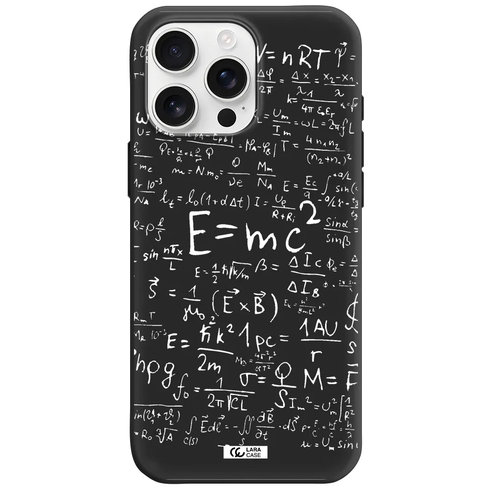 Physics Blackboard Apple Iphone 16 Pro Max Silicone Black Case