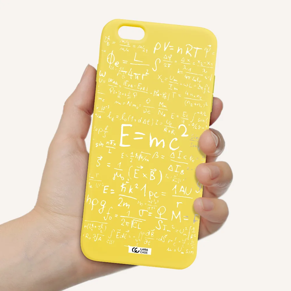 Physics Blackboard Apple iPhone 6 plus Silicone canary yellow Case