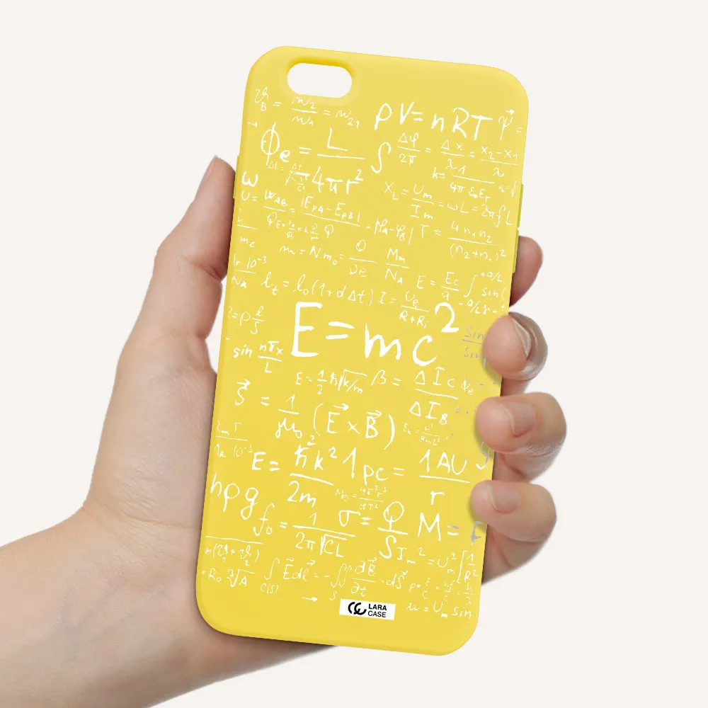 Physics Blackboard Apple iPhone 6 s plus Silicone canary yellow Case