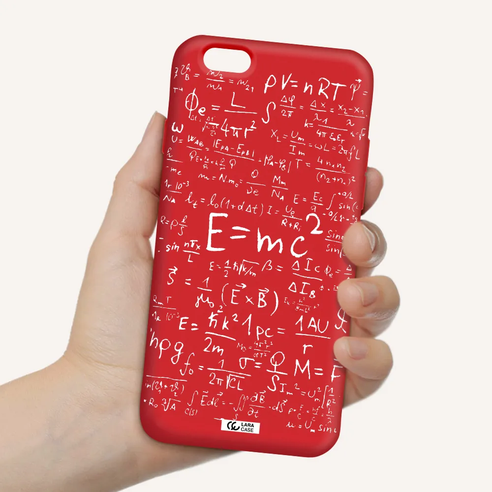 Physics Blackboard Apple iPhone 6 Silicone Imperial Red Case