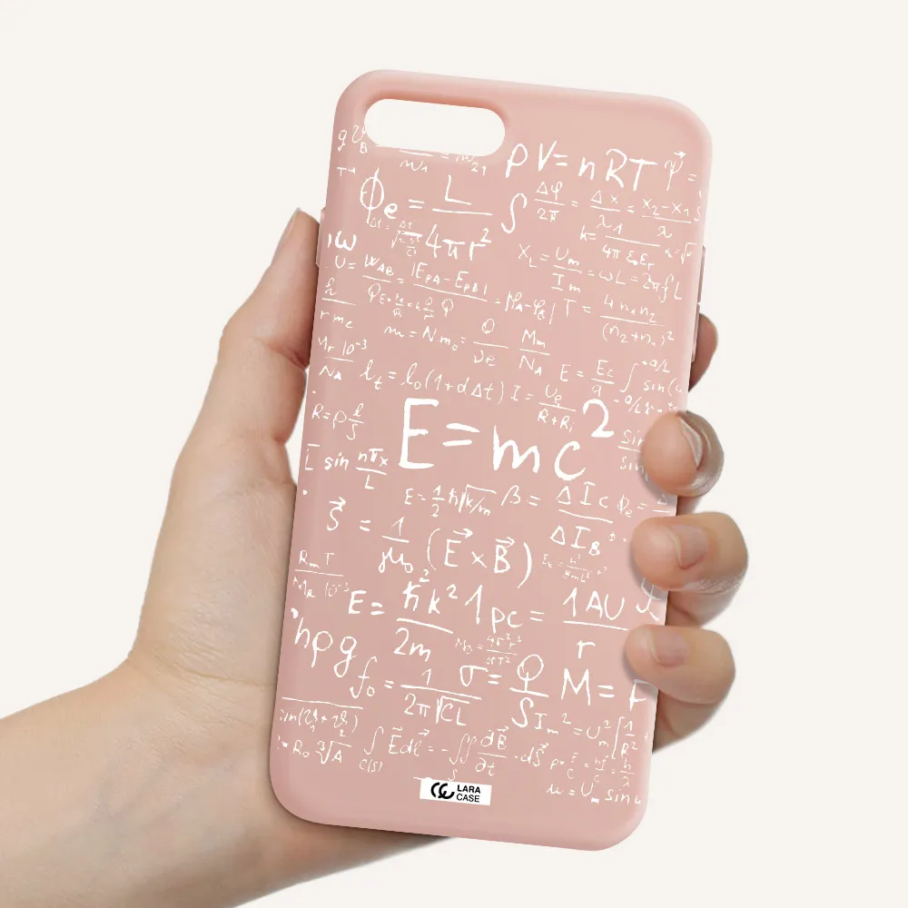Physics Blackboard Apple iPhone 7 plus Silicone pastel pink Case