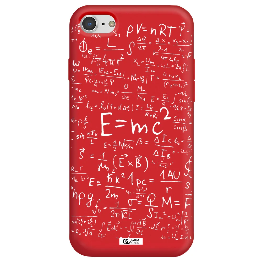 Physics Blackboard Apple iPhone 7 Silicone Imperial Red Case
