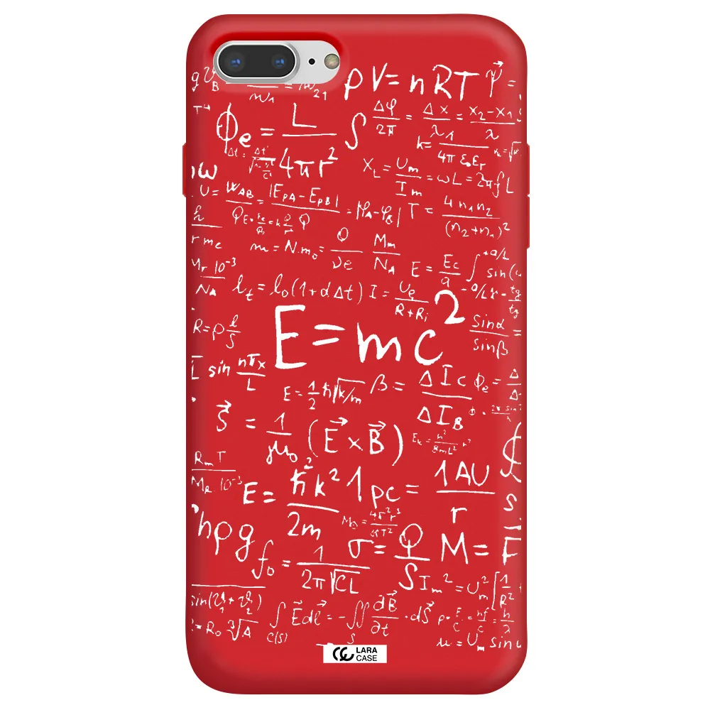 Physics Blackboard Apple iPhone 8 plus Silicone Imperial Red Case
