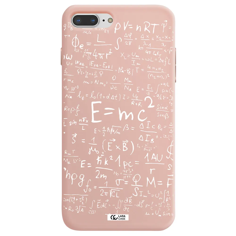 Physics Blackboard Apple iPhone 8 plus Silicone pastel pink Case