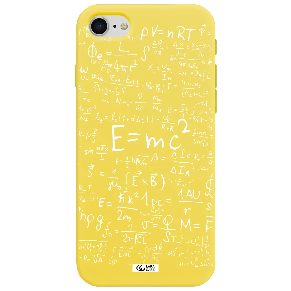 Physics Blackboard Apple iPhone se 2020 Silicone canary yellow Case