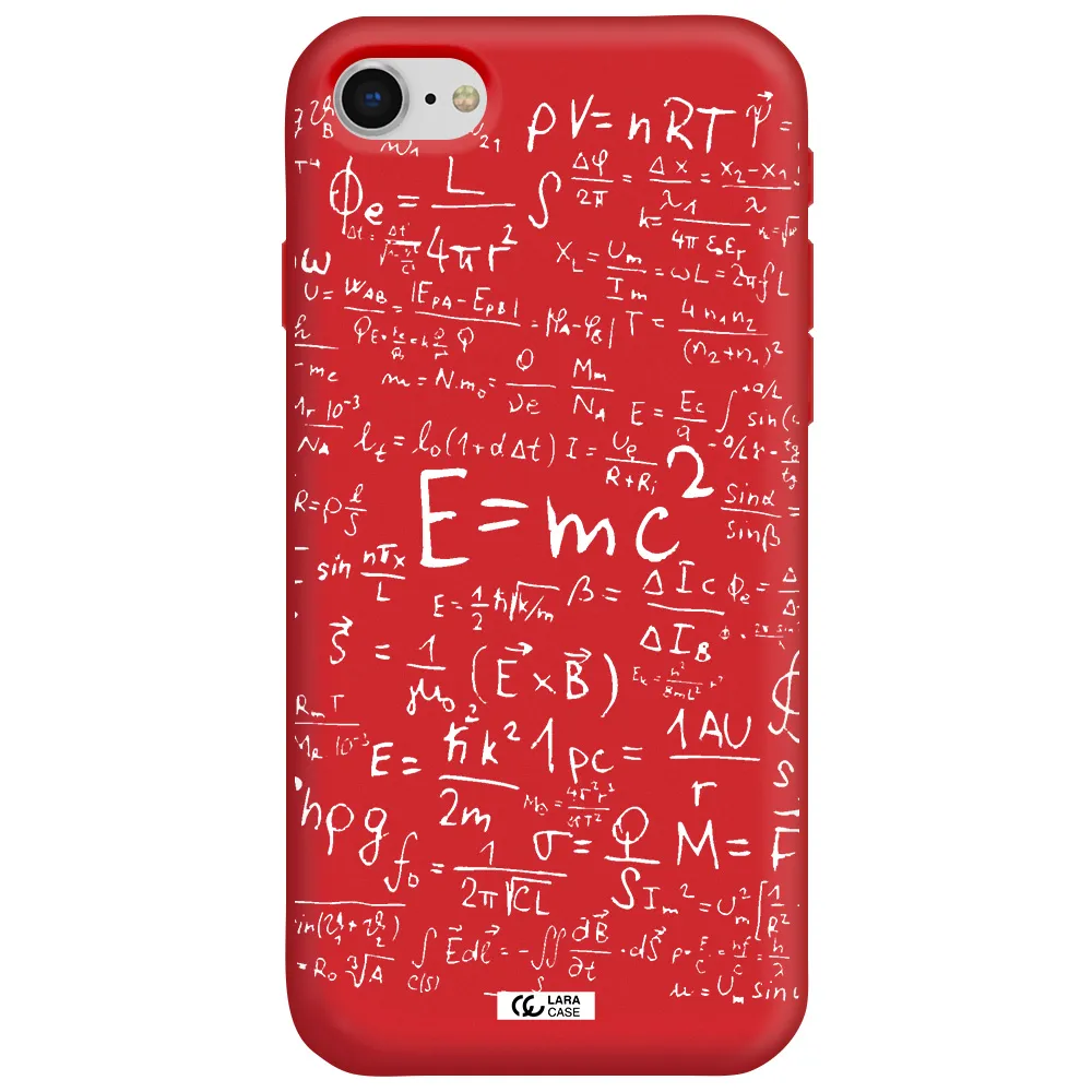 Physics Blackboard Apple iPhone se 2020 Silicone Imperial Red Case