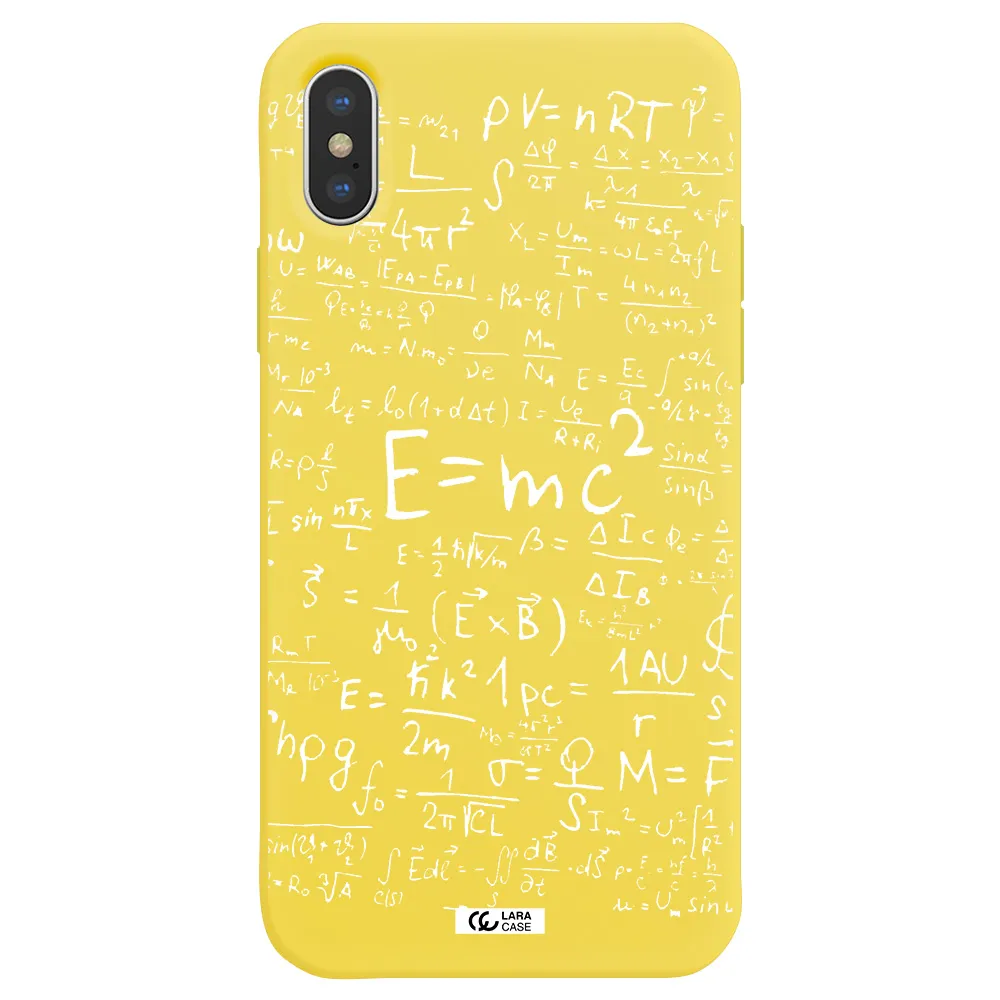 Physics Blackboard Apple iPhone X Silicone canary yellow Case