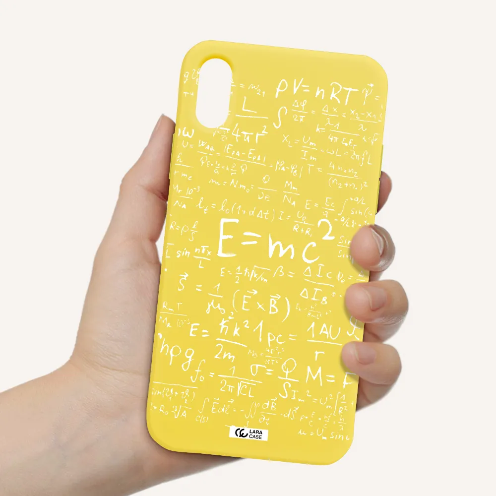 Physics Blackboard Apple iPhone X Silicone canary yellow Case
