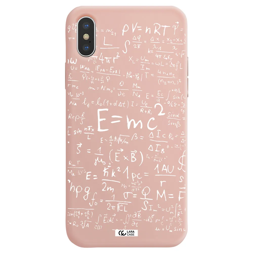 Physics Blackboard Apple iPhone X Silicone pastel pink Case