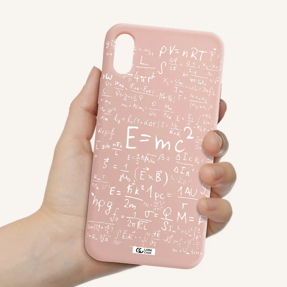 Physics Blackboard Apple iPhone X Silicone pastel pink Case