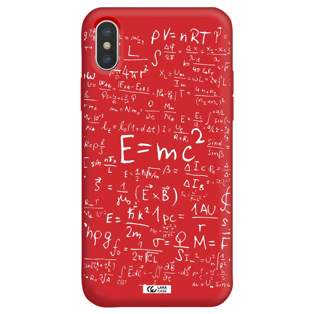 Physics Blackboard Apple iPhone XS Silicone Imperial Red Case