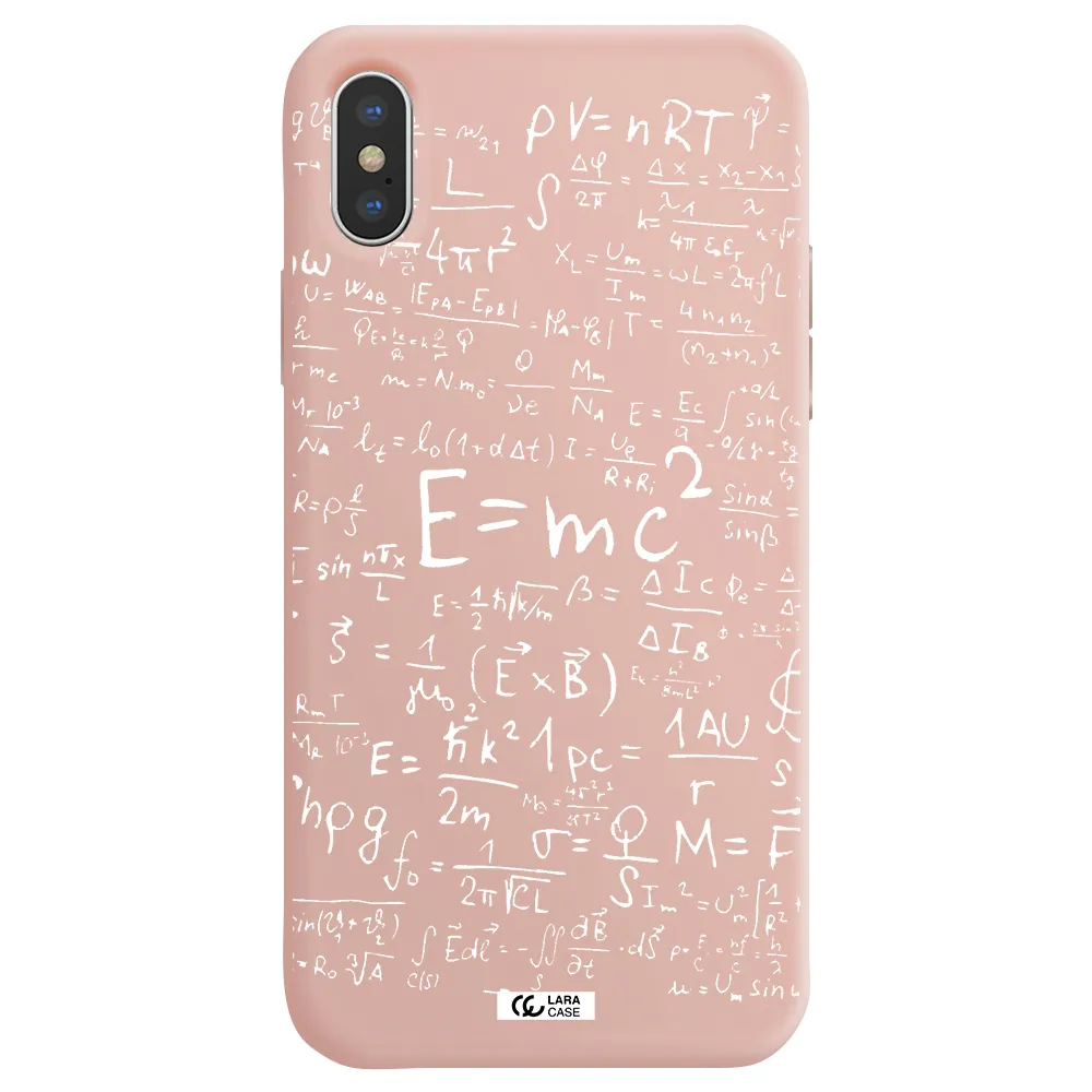 Physics Blackboard Apple iPhone XS Silicone pastel pink Case