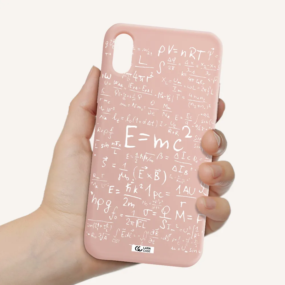 Physics Blackboard Apple iPhone XS Silicone pastel pink Case