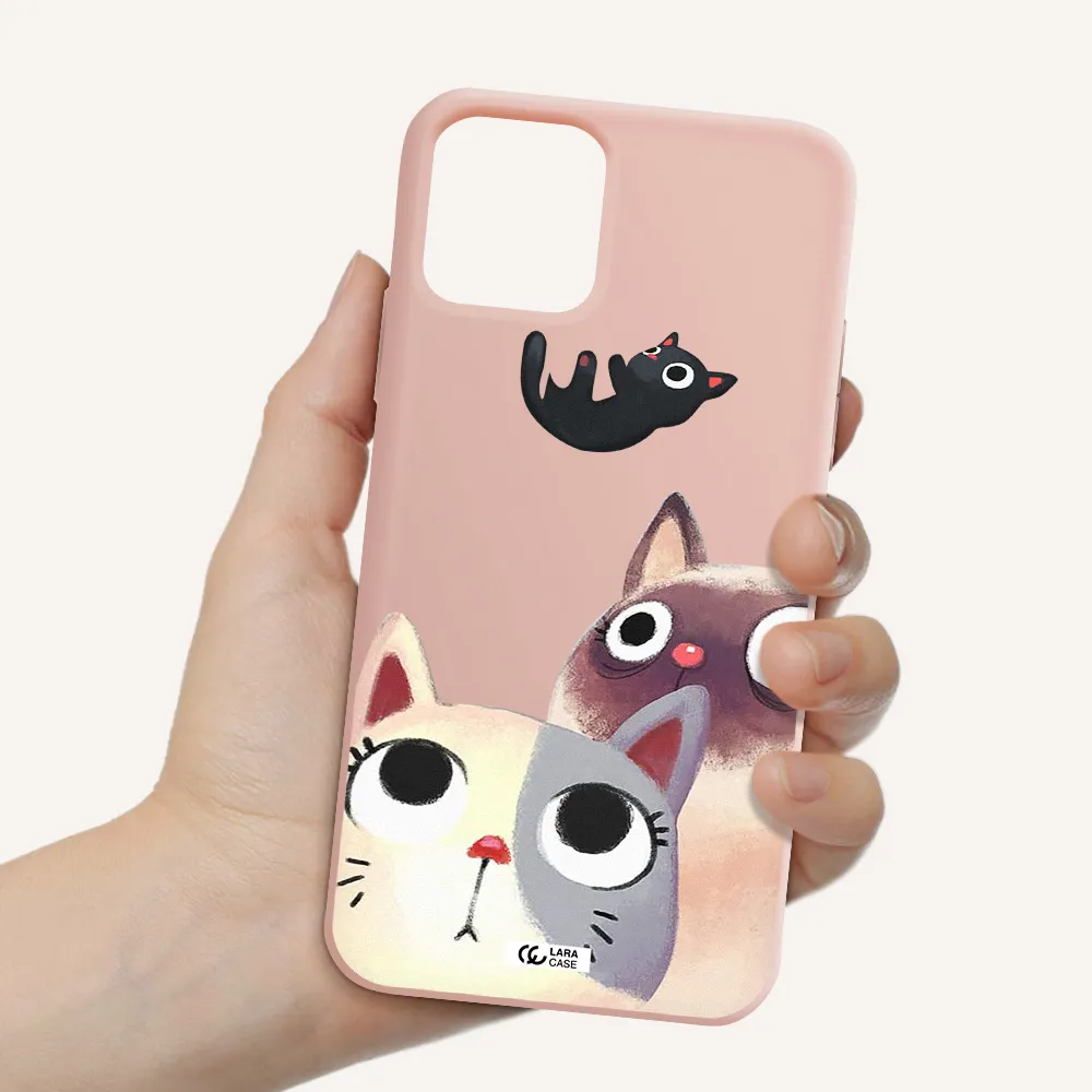 Abstract Grey Flowers Apple iPhone 11 pro Silicone pastel pink Case